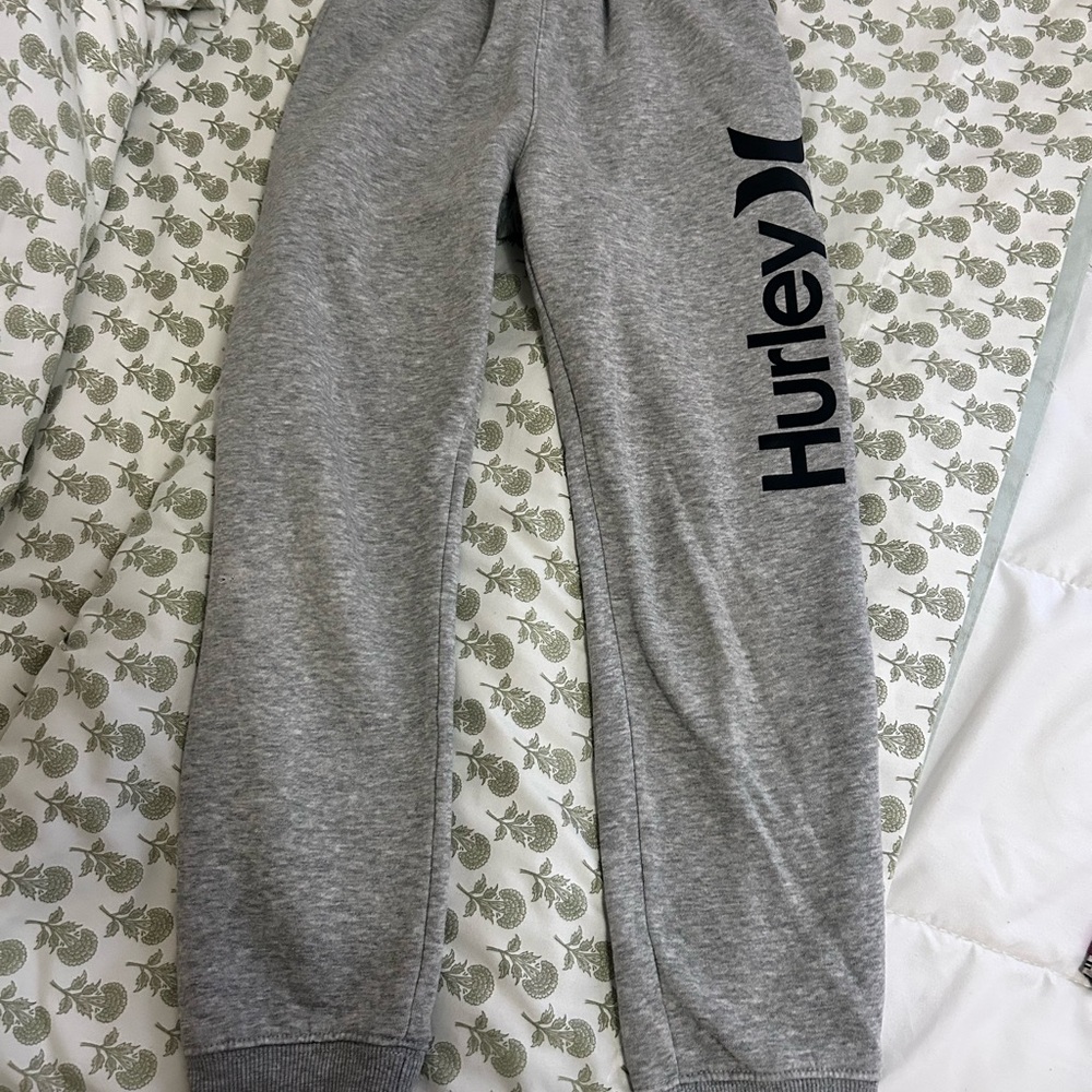 Hurley Kids Gray Sweatpants with Black Logo
